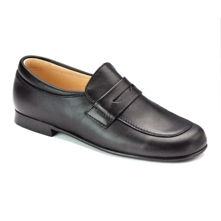 7650 - Black Soft Leather Slip On for Boy by Beberlis