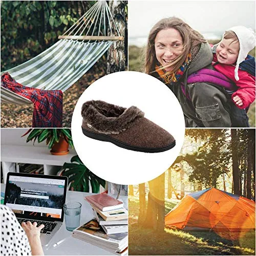 Acorn Women’s Chinchilla Moccasin Slippers, Plush Faux Fur with a Multi-Layer Memory Foam Footbed And A Rubber Sole.