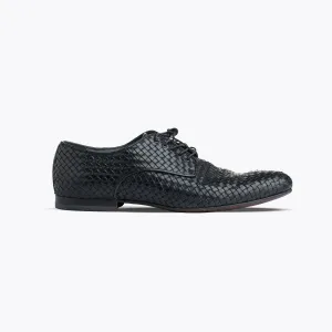 Alberto Guardiani Black Leather Checkered Shoes