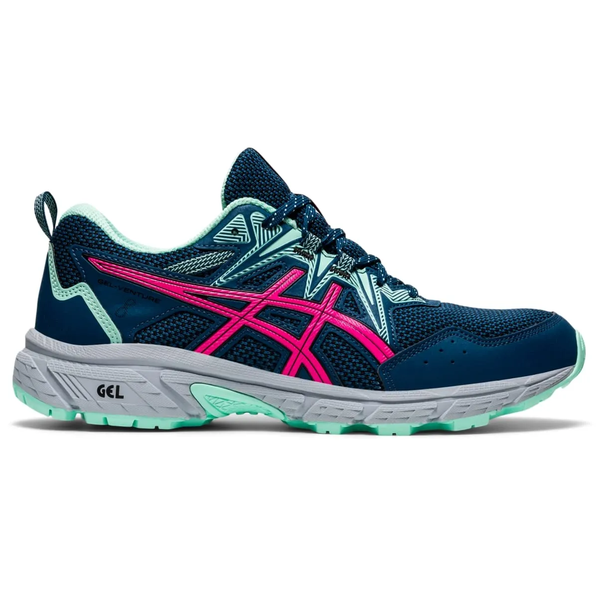 ASICS Women's Gel-Venture 8 Running Shoes, 8.5, MAKO Blue/Pink GLO