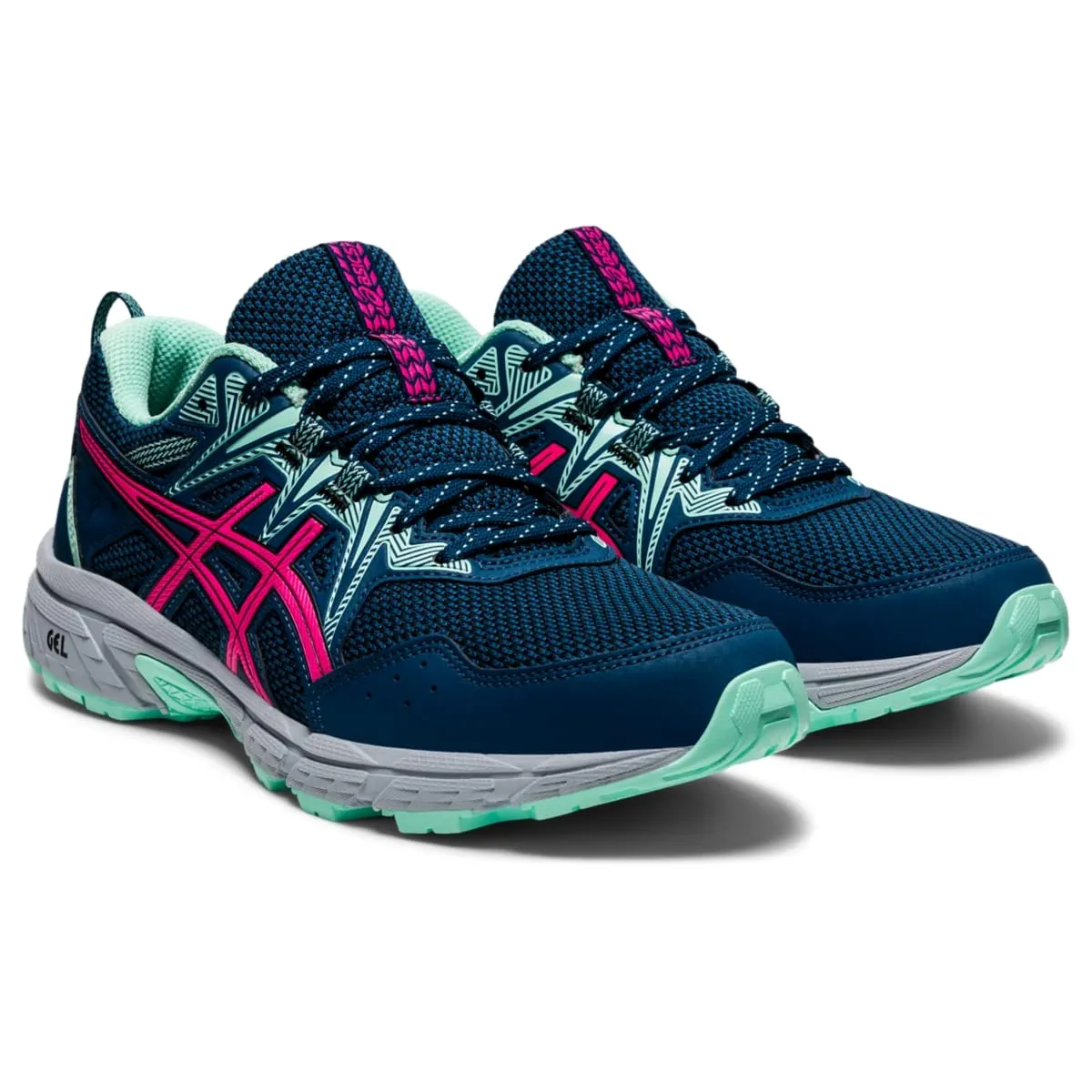 ASICS Women's Gel-Venture 8 Running Shoes, 8.5, MAKO Blue/Pink GLO