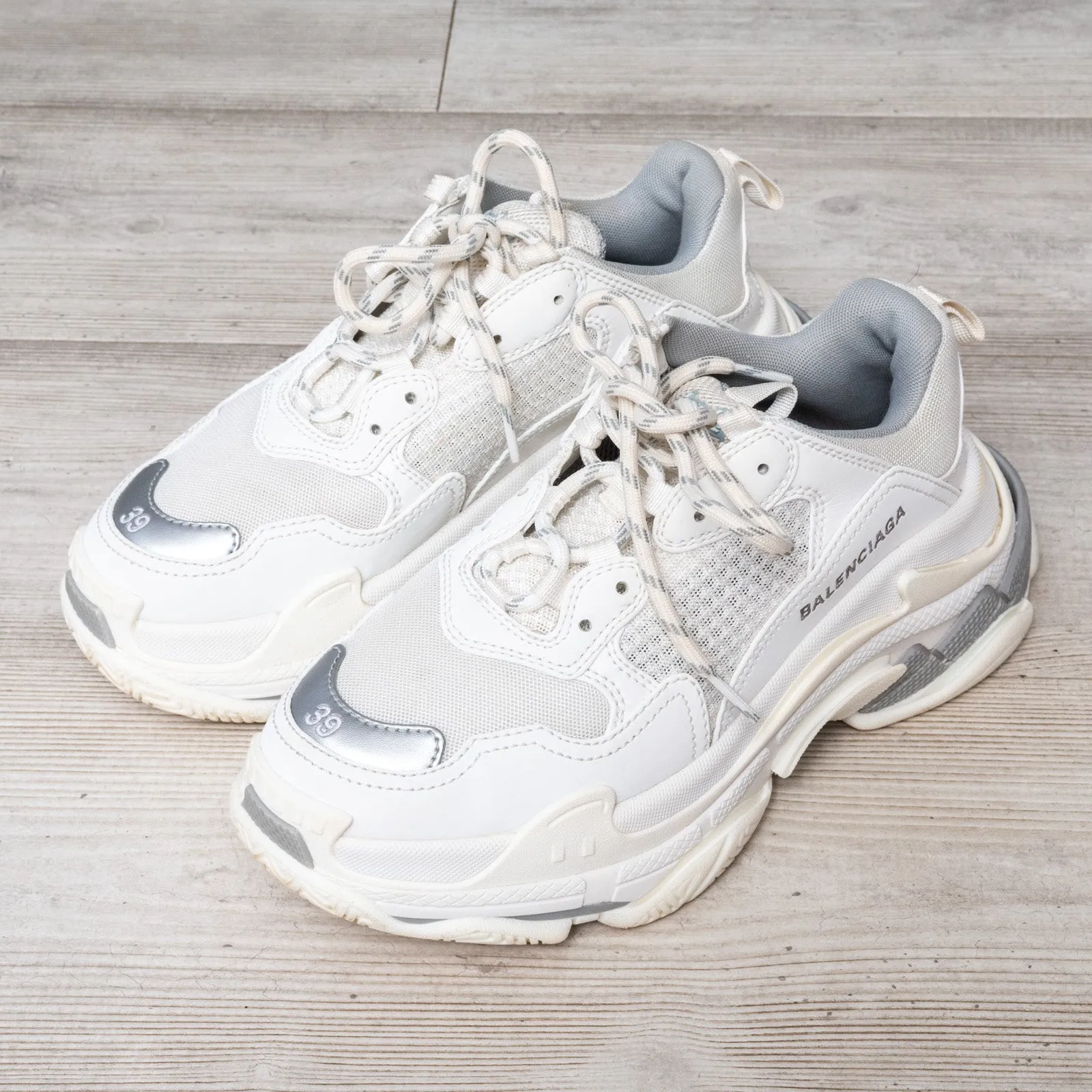 Balenciaga White Triple S Low Top Trainers