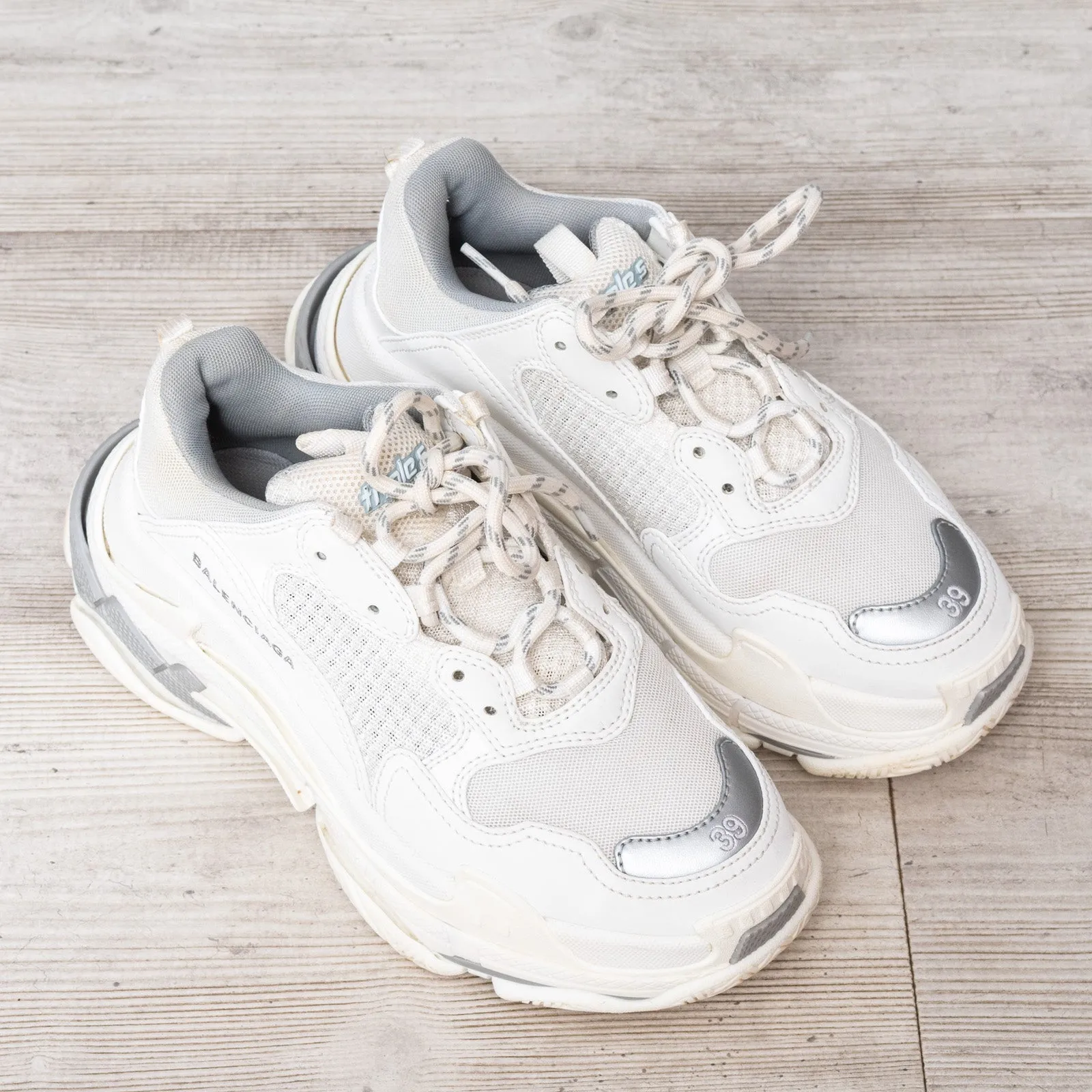 Balenciaga White Triple S Low Top Trainers