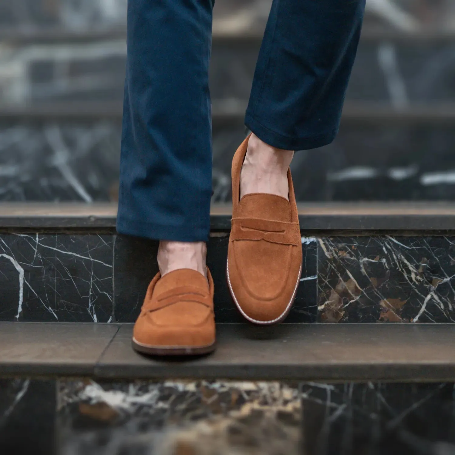 Baxton Brown Suede Leather Loafers