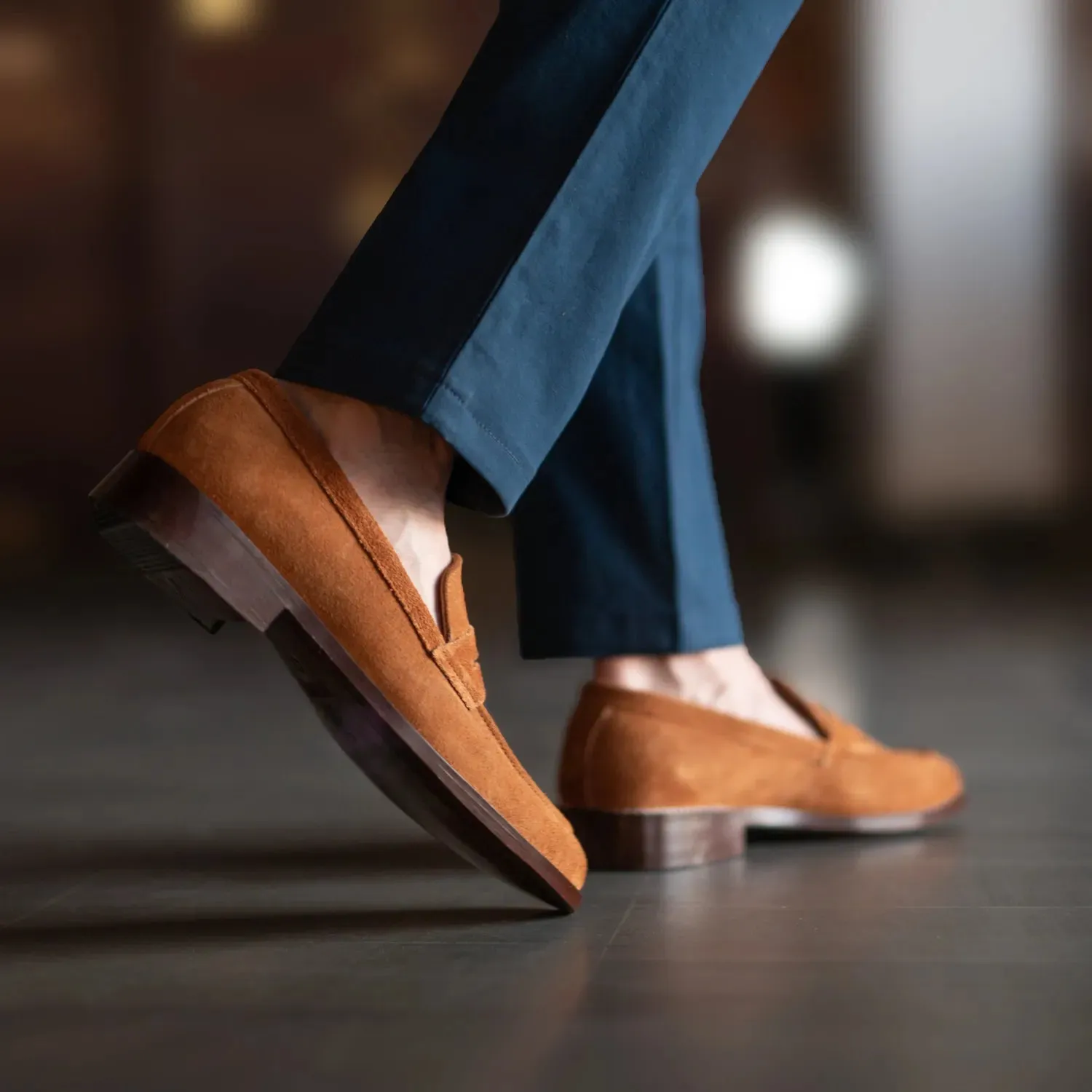 Baxton Brown Suede Leather Loafers