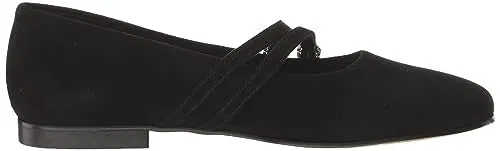 Bella Vita Women's Davenport Mary Jane Flat, Navy Suede Leather, 9.5 Narrow