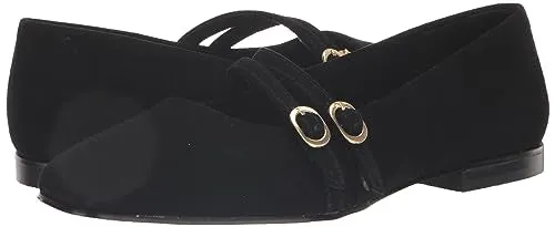 Bella Vita Women's Davenport Mary Jane Flat, Navy Suede Leather, 9.5 Narrow