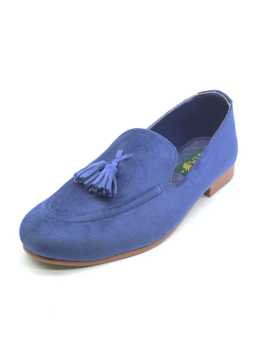 Blue Velvet Casual Loafers For Men's