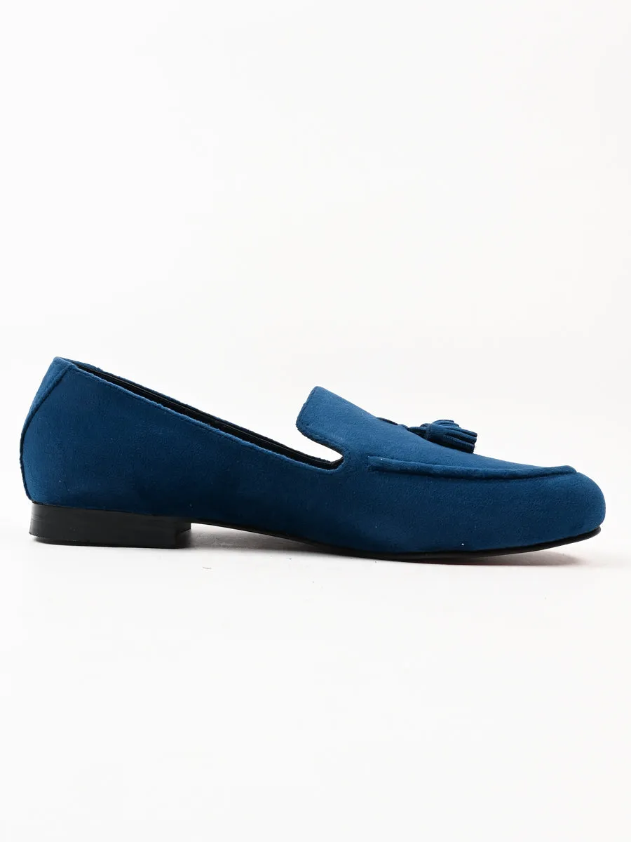 Blue Velvet Casual Loafers For Men's