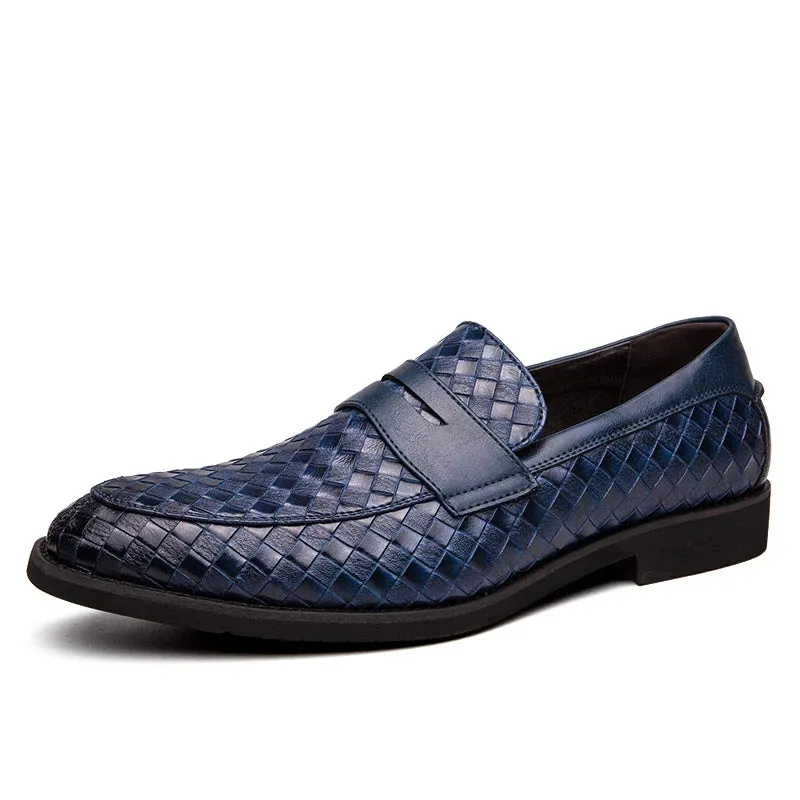 Braid Woven Leather Casual Loafers