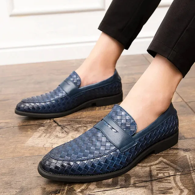 Braid Woven Leather Casual Loafers