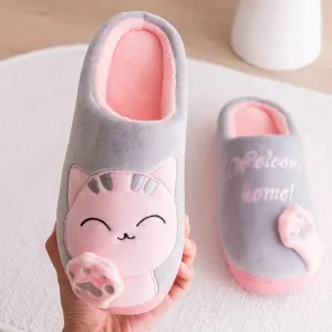 Cat-Themed Cozy Indoor Slippers