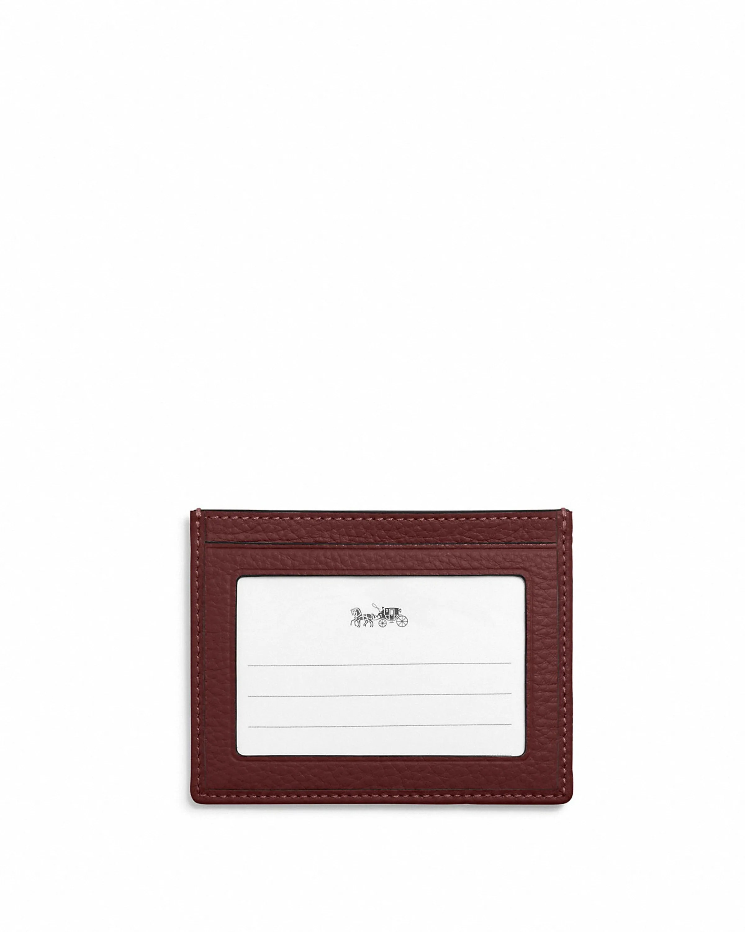 Coach Women's Wine Slim Id Card Case In Signature Chambray