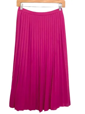 Cool Winter Brilliant Rose Pleated Midi Skirt