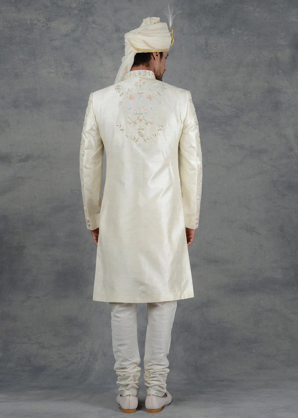 Cream Sherwani | Siddhesh Chauhan