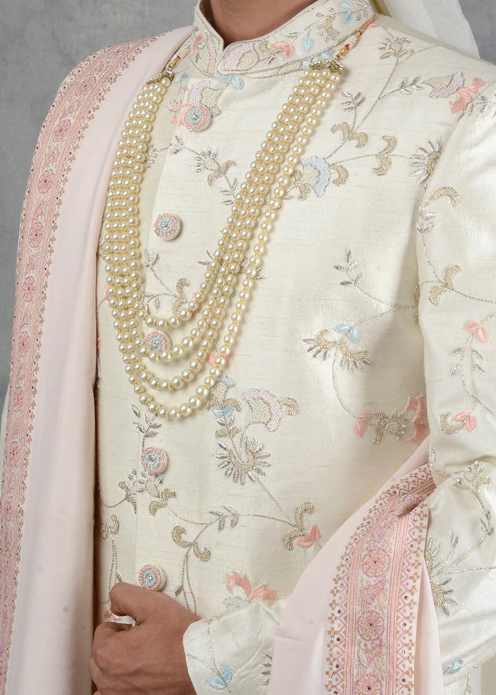 Cream Sherwani | Siddhesh Chauhan