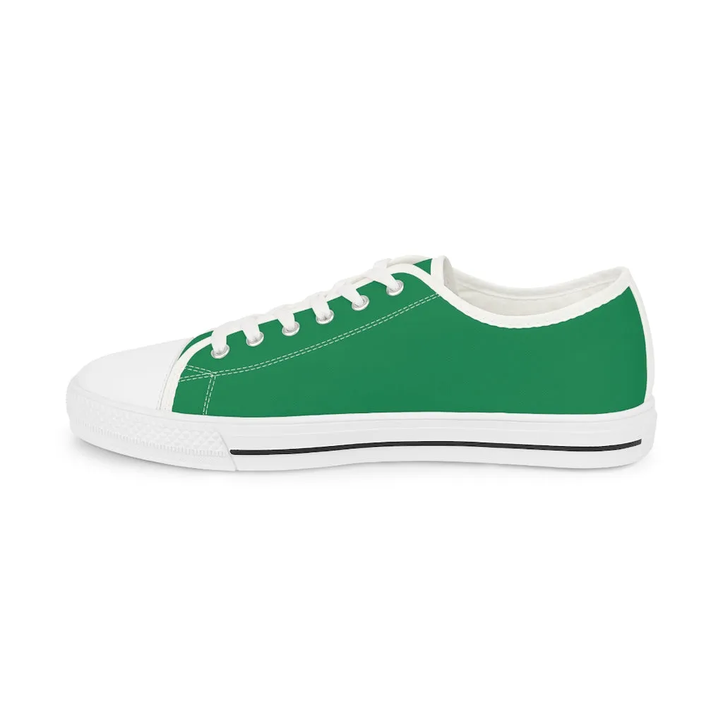 Dark Green Men's Low Tops, Best Solid Color Modern Best Men's Low Top Sneakers  (US Size: 5-14)