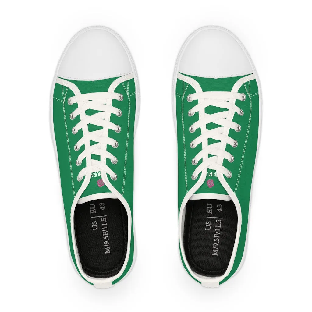 Dark Green Men's Low Tops, Best Solid Color Modern Best Men's Low Top Sneakers  (US Size: 5-14)