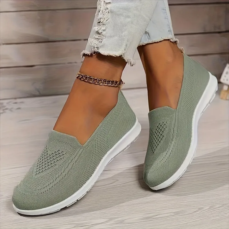 Elegant Solid Color Knitted Sneakers for Women | Perfect for Casual Days