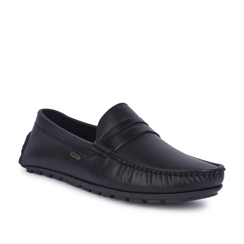 Fortune Non-Lacing Black Casual Loafers For Men AVL-12 By Liberty