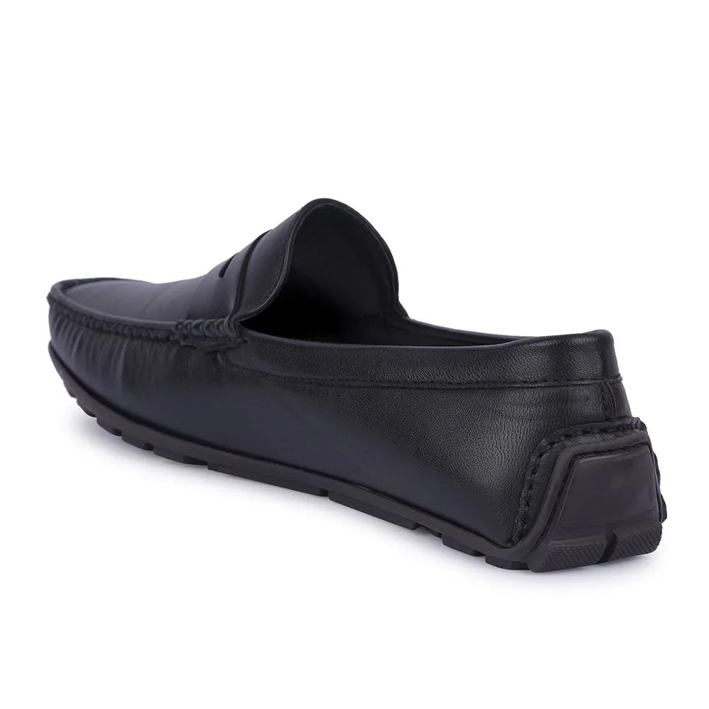 Fortune Non-Lacing Black Casual Loafers For Men AVL-12 By Liberty