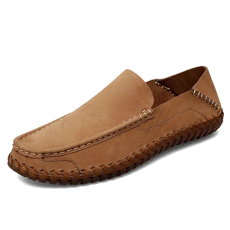 GENUINE LEATHER SLIP-ONS