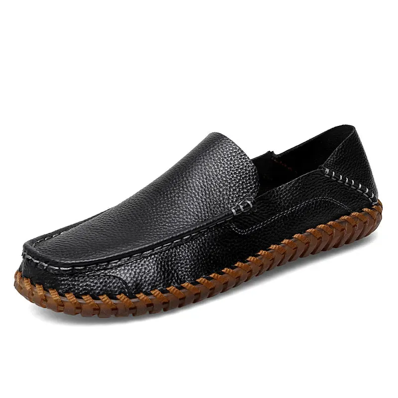 GENUINE LEATHER SLIP-ONS