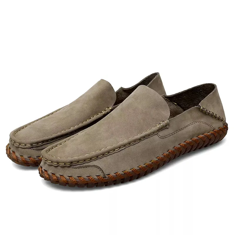 GENUINE LEATHER SLIP-ONS