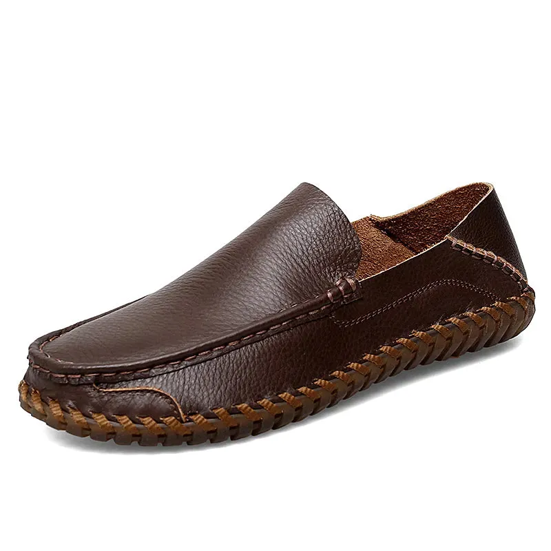 GENUINE LEATHER SLIP-ONS