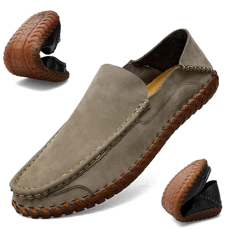 GENUINE LEATHER SLIP-ONS