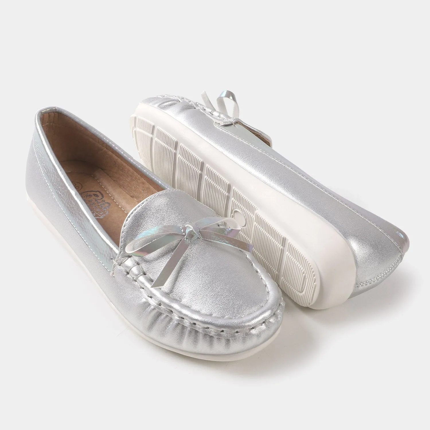 Girls Loafers 202109-3 - SILVER