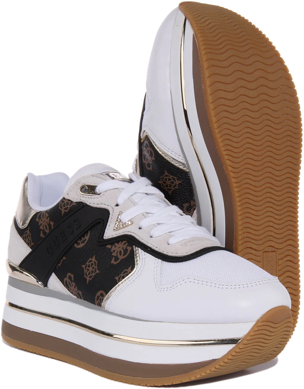 Guess Harinna In White Brown For Women