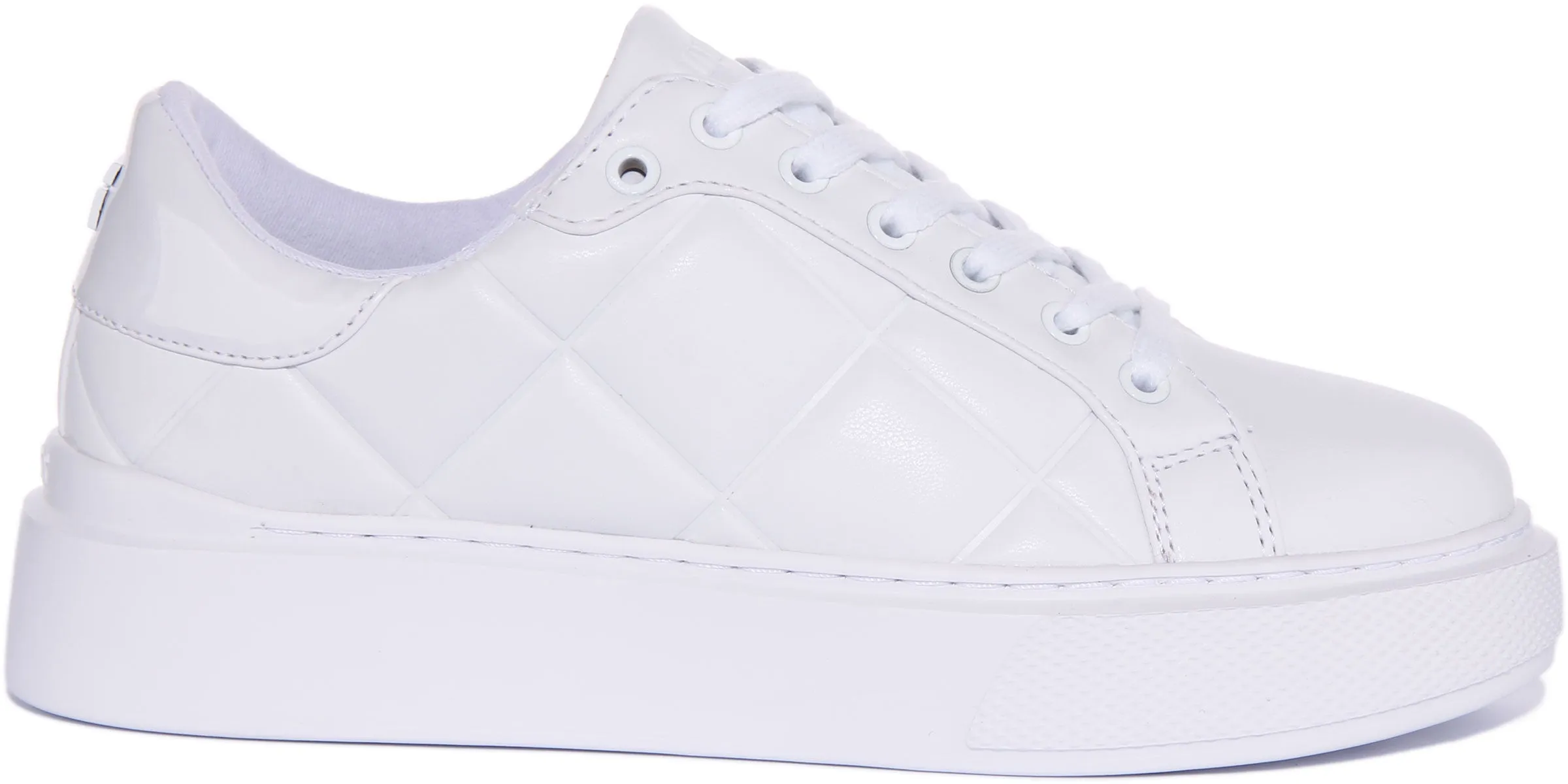 Guess Hilan Quilted Trainers In White For Women