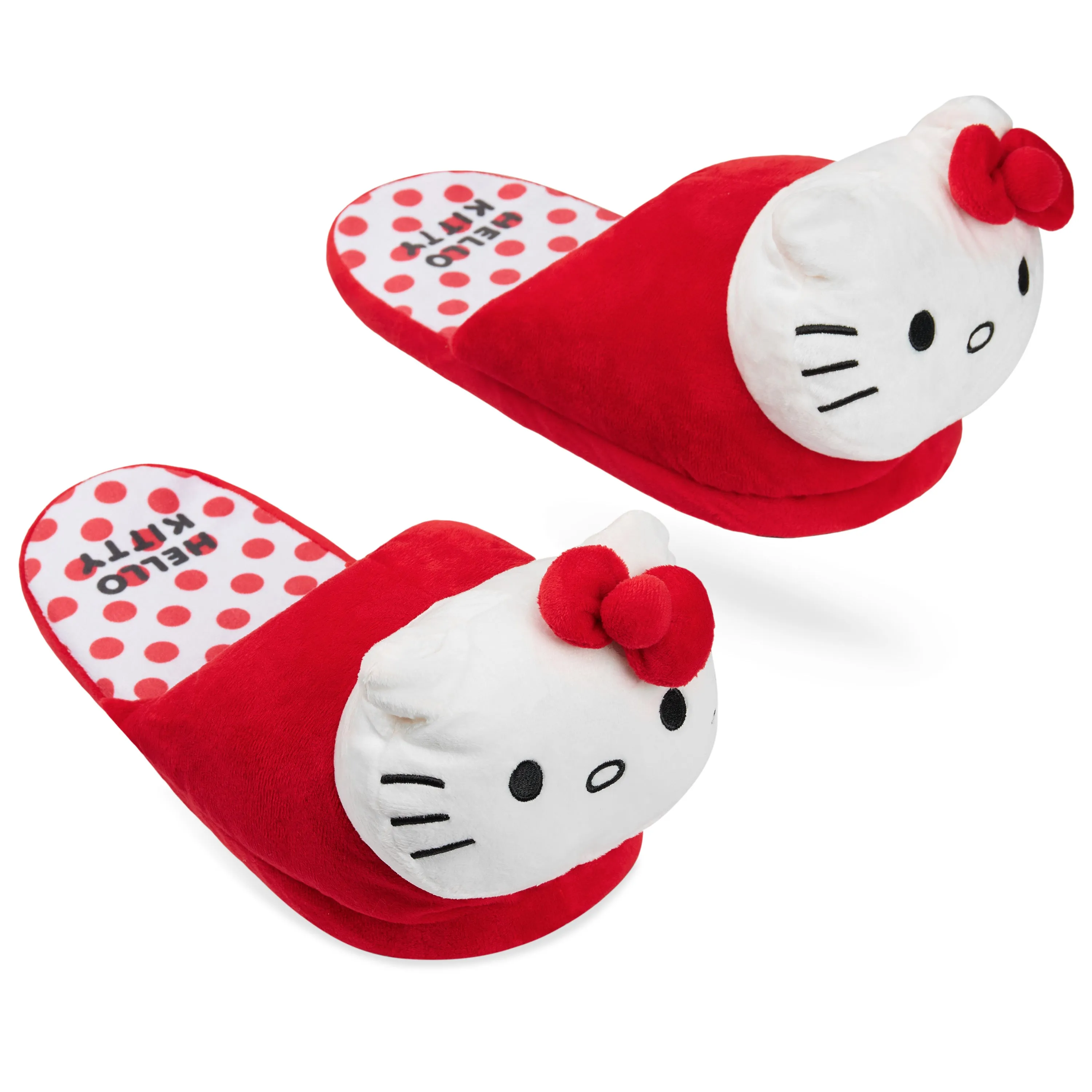 Hello Kitty Womens 3D Slippers, Cosy Indoor House Shoes Non Slip Loungewear - Gifts for Her