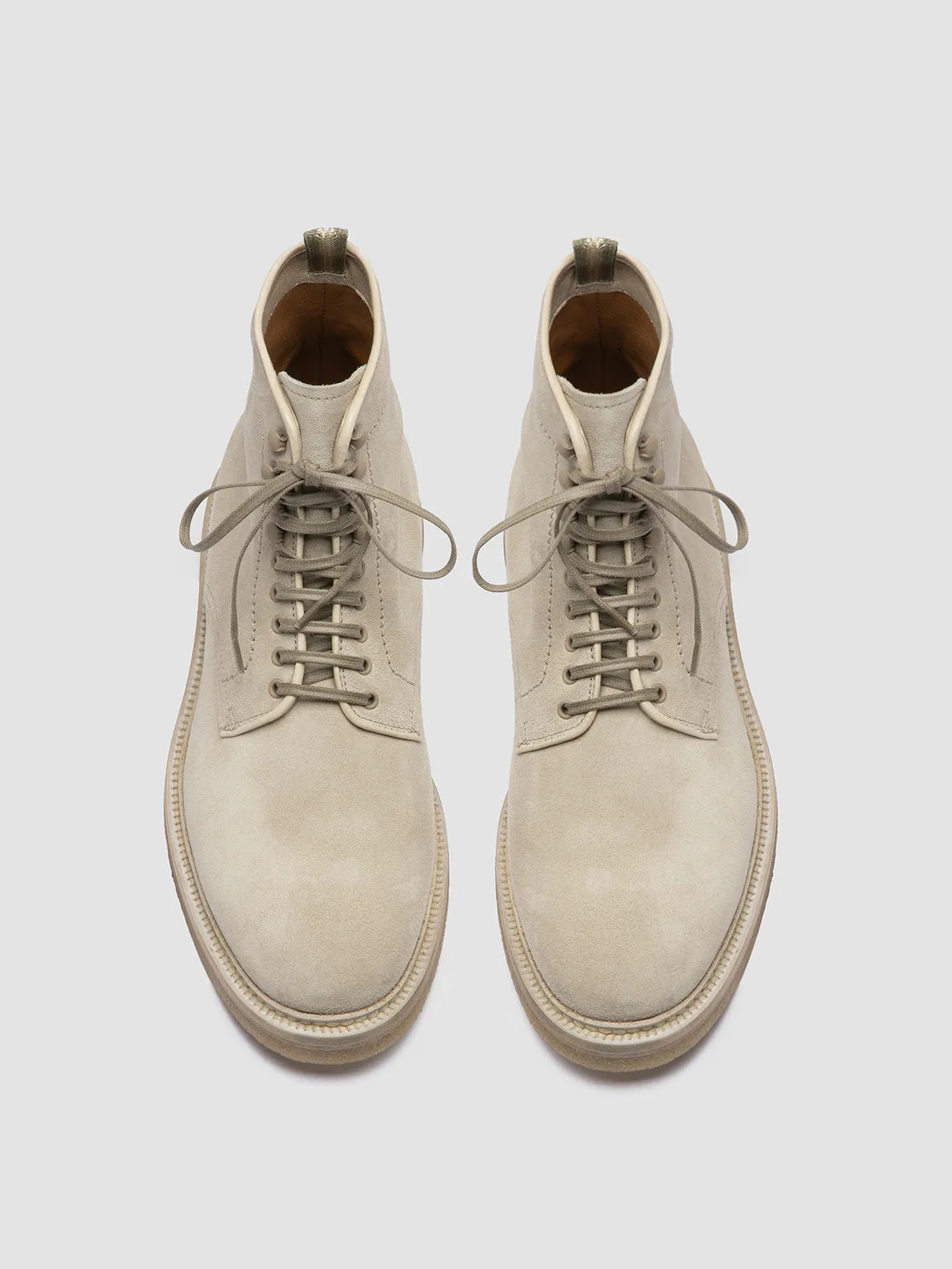 HOPKINS CREPE 116 - Ivory Suede Lace Up Boots