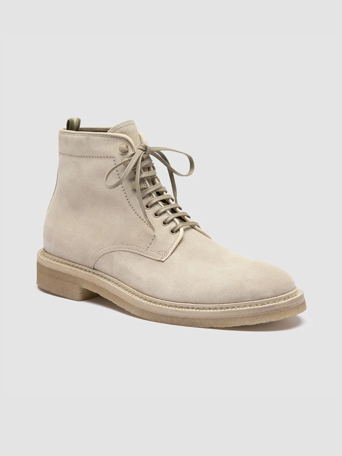 HOPKINS CREPE 116 - Ivory Suede Lace Up Boots