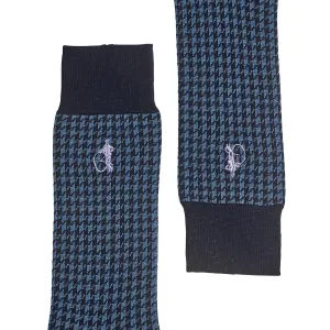 Houndstooth Socks - Blue