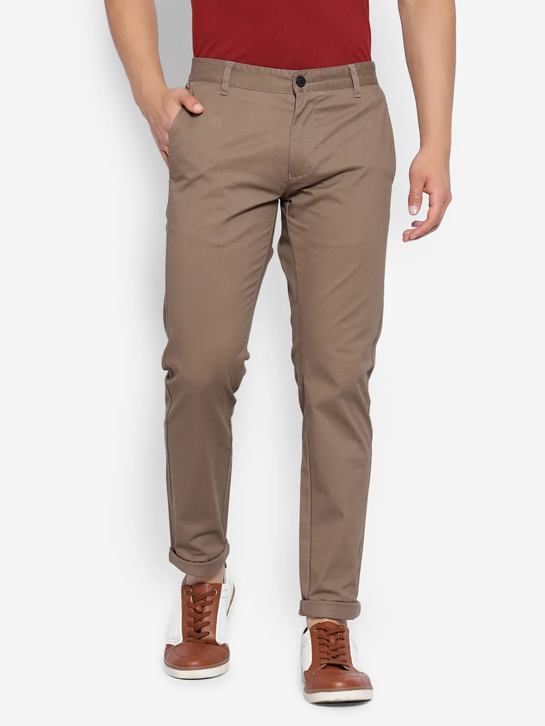 JUMP USA Men Premium Cotton Slim Fit Sustainable Chinos