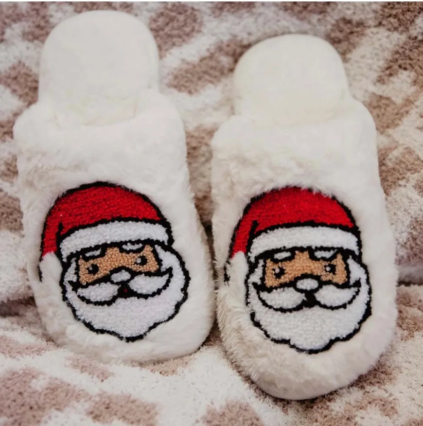 Katy Did ‘Santa Face Faux Fur Slipper’