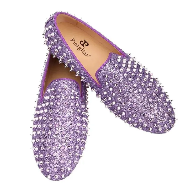 Kids Loafers Spiky Violet Delight: Trendy Loafers for Toddlers and Big Kids