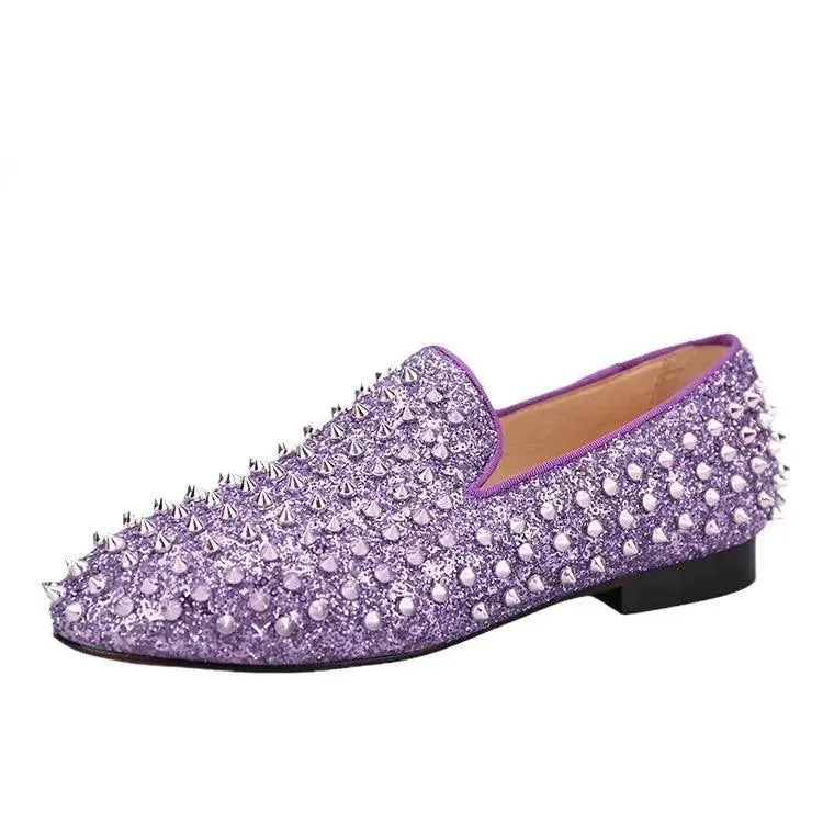 Kids Loafers Spiky Violet Delight: Trendy Loafers for Toddlers and Big Kids