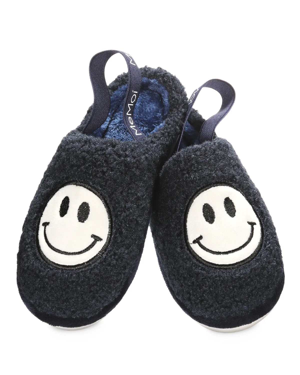 Kids' Shaggy Smiley Face Non-Skid Slippers