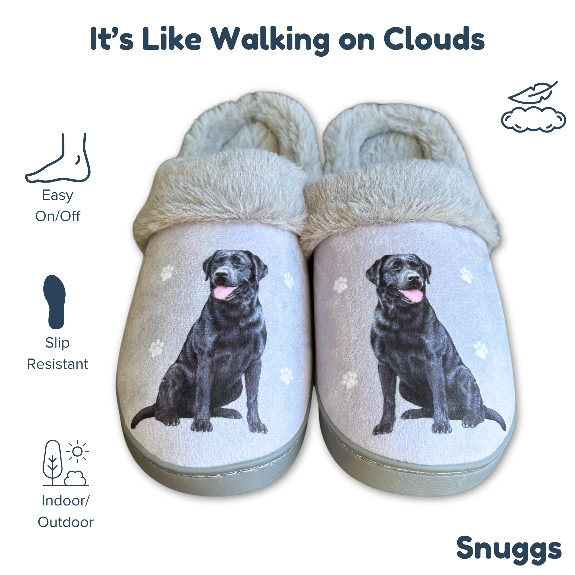 Labrador Black Snuggs Slippers