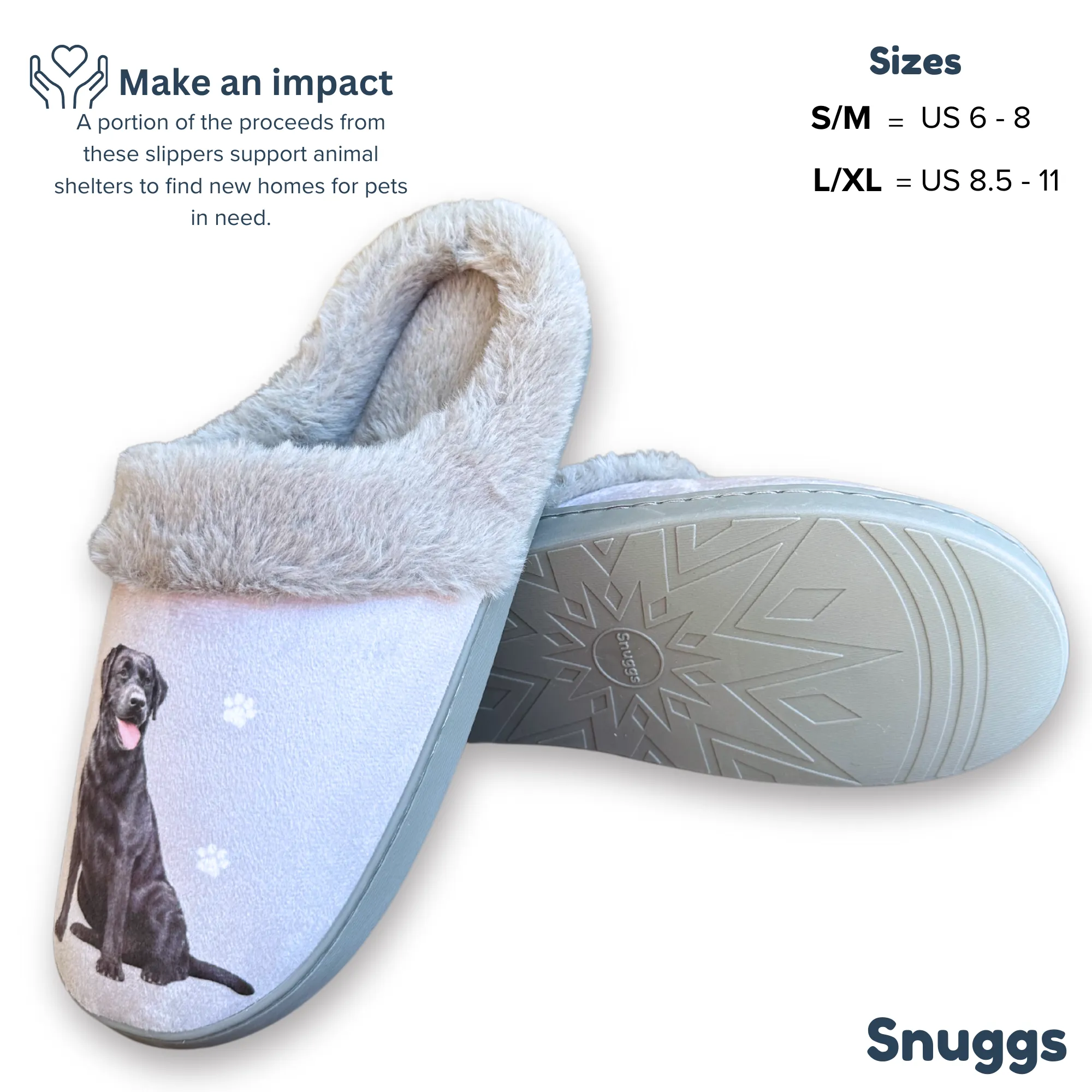 Labrador Black Snuggs Slippers