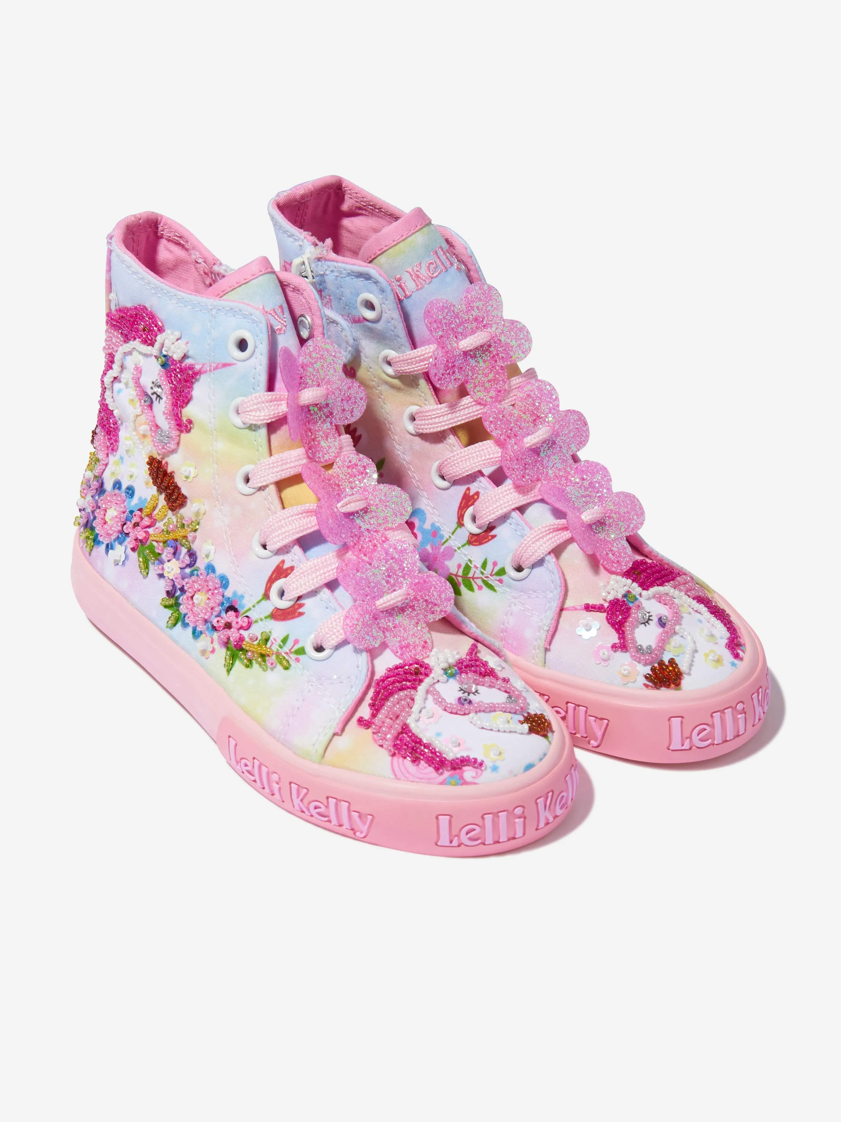 Lelli Kelly Girls Unicorn High Top Trainers in Pink