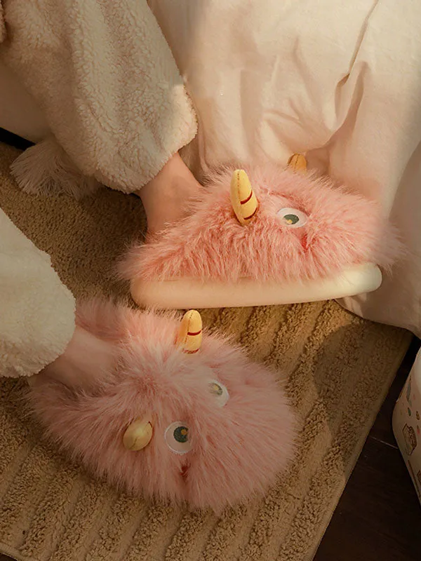 Little Monster Fuzzy Slippers