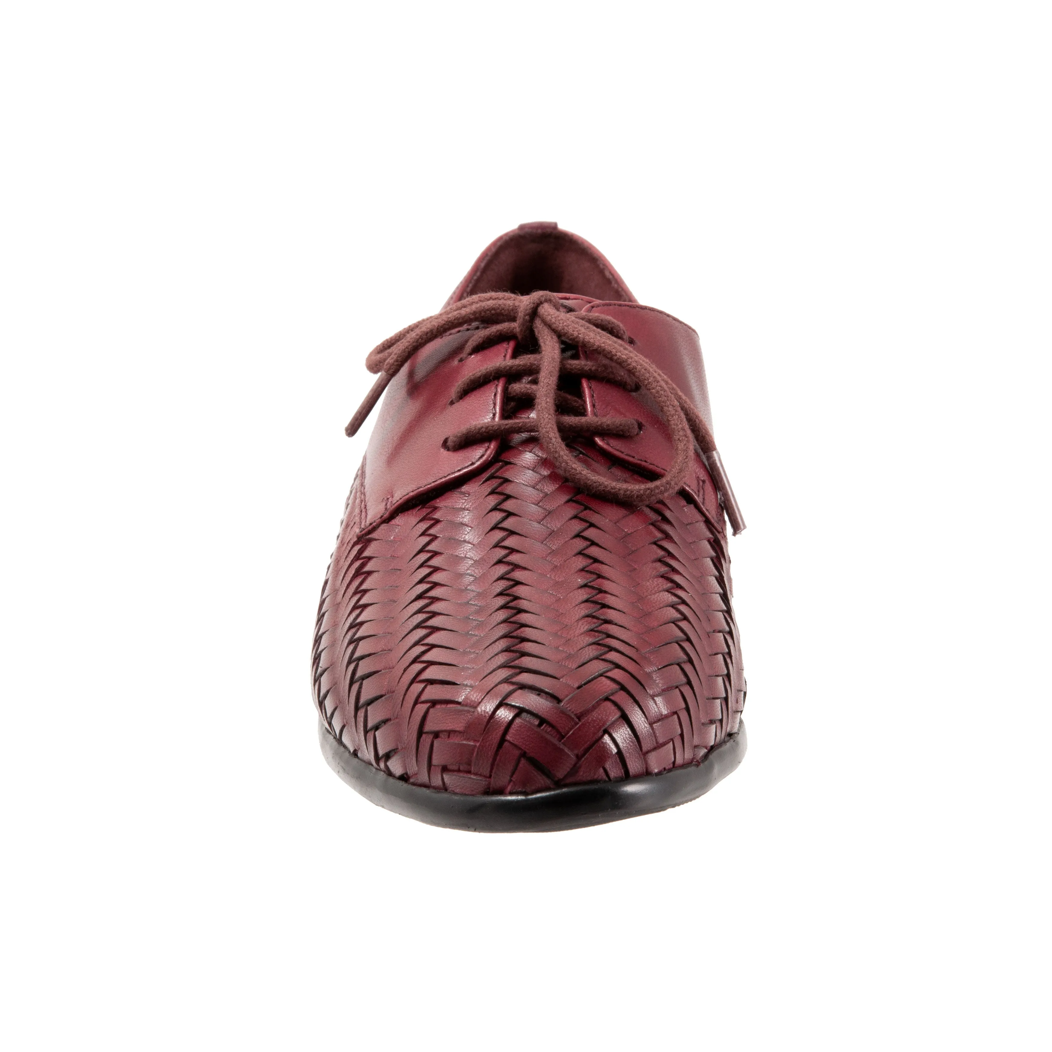 Lizzie Herringbone Burgundy Lace up Shoes