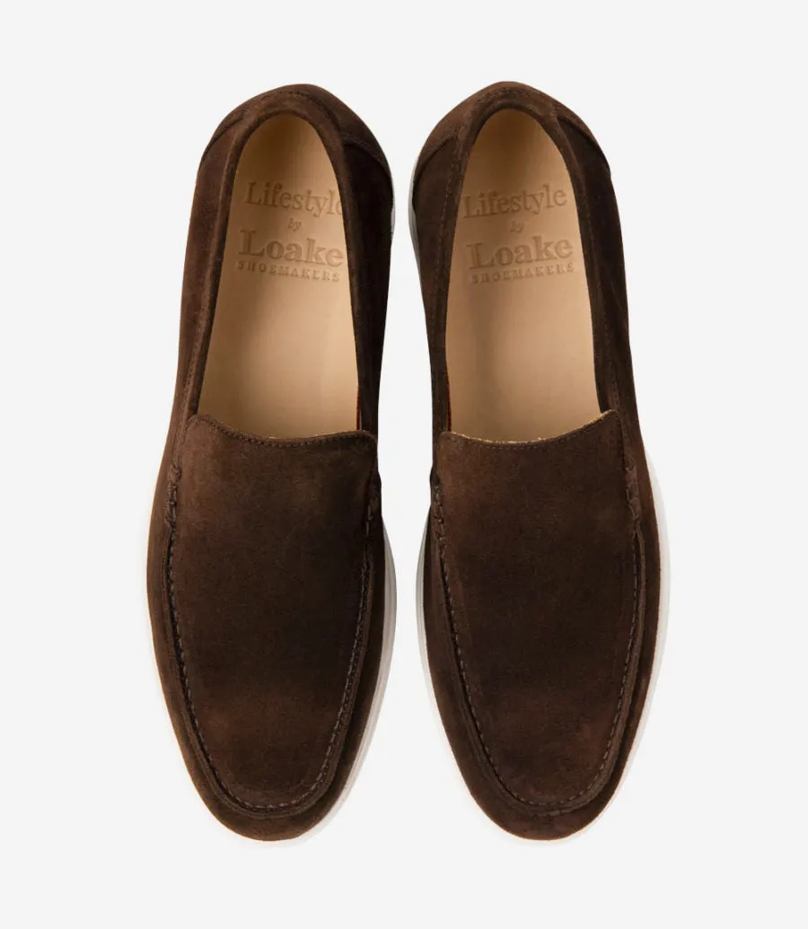 LOAKE  Tuscany - Suede Loafers -  Chocolate