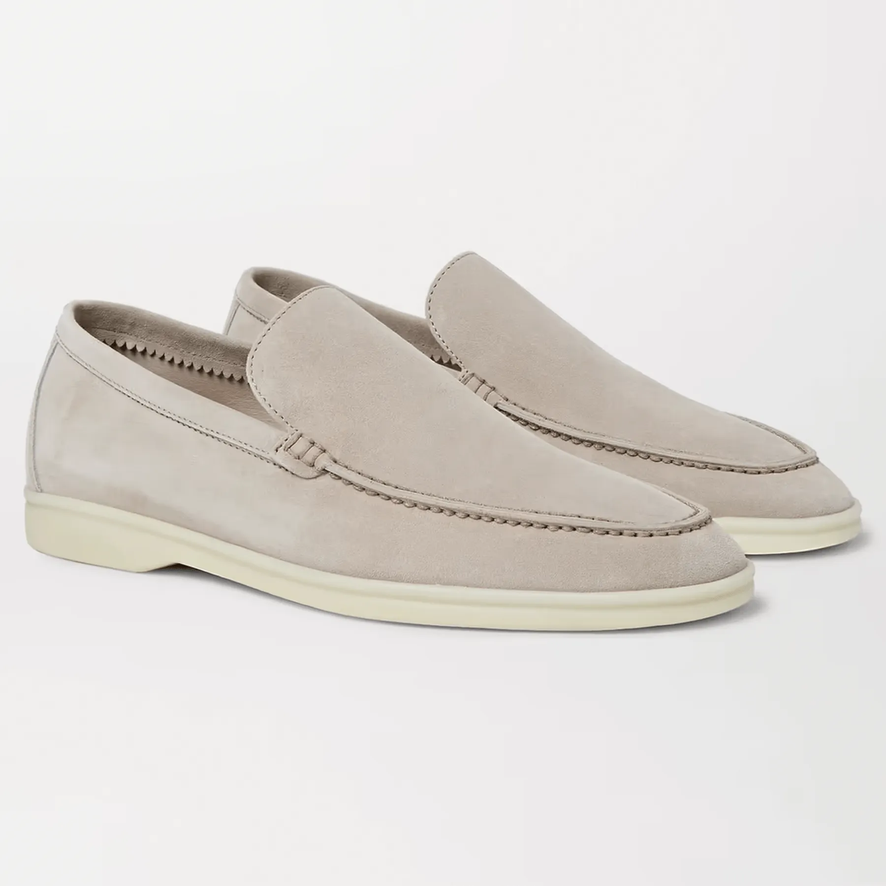 LORO PIANA Summer Walk Suede Loafers 'Sand'