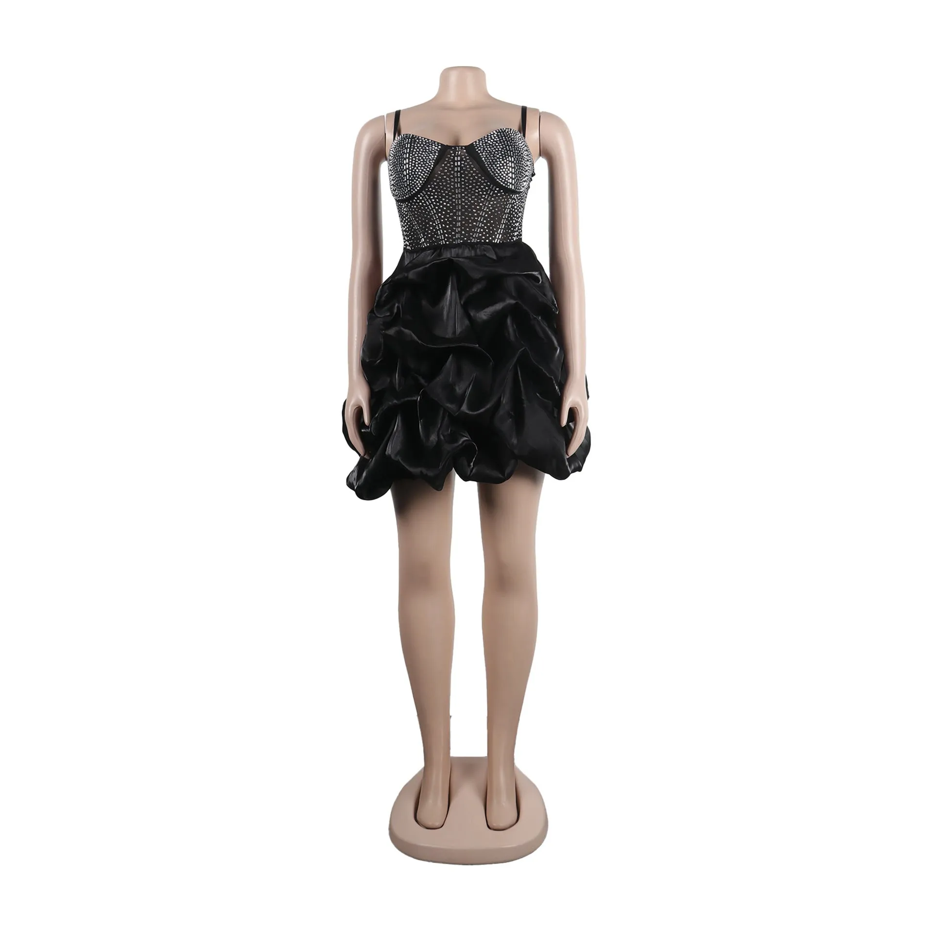 MB FASHION Embellished Bustier Dress with Ruffled Skirt 2820LY